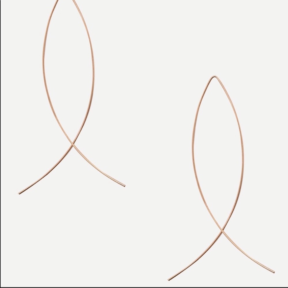 WILA Thin Open Loop Gold Earrings LAST ONE - Picture 2 of 4